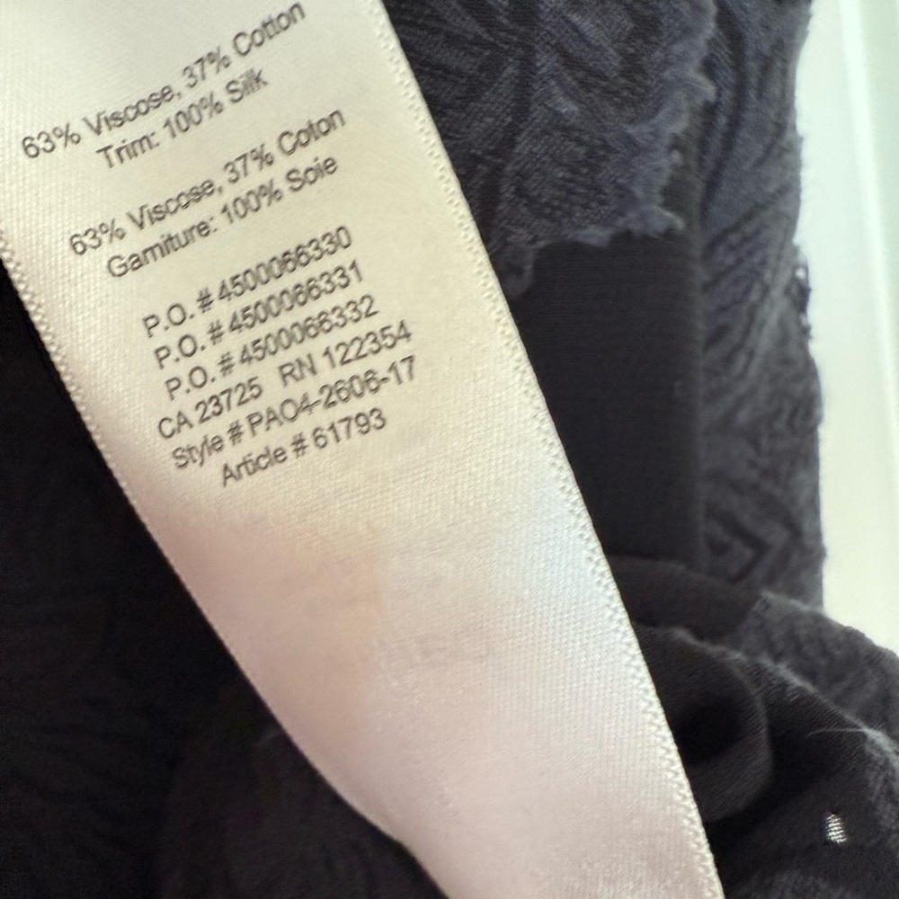 Wilfred Floral Appliqué Sleeveless Top in Black — Sheer Detail Sz M - Picture 11 of 11